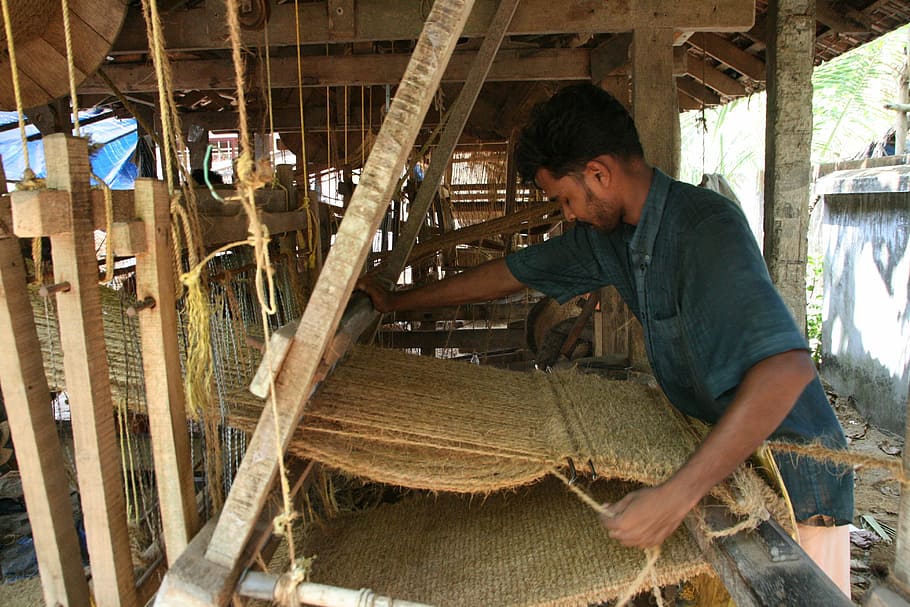 weaving, hand loom, worker, rural worker, india, one person, HD wallpaper