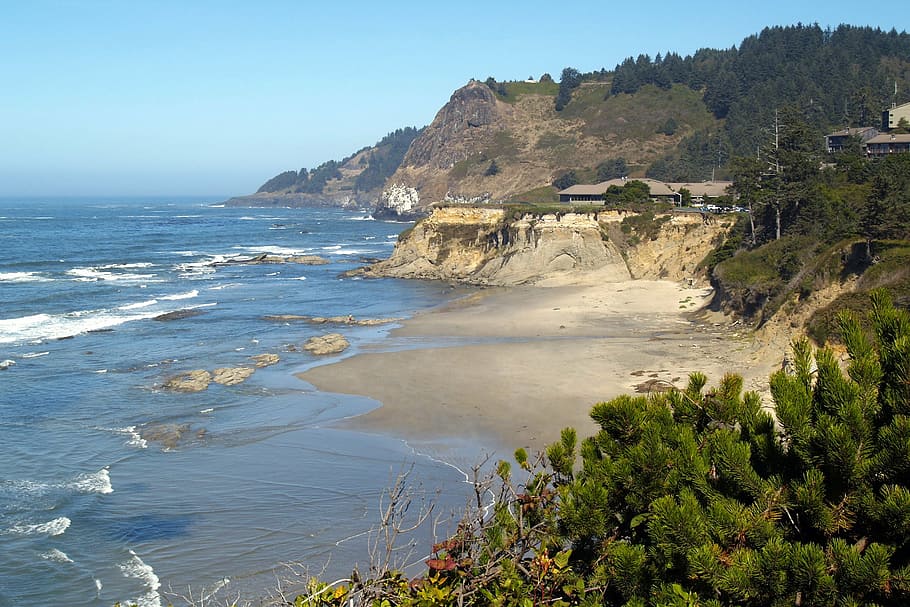 pacific, coast, oregon, beach, summer, sand, usa, sea, coastline HD wallpaper