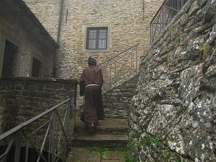franciscan, monk, verna, monastery, architecture, built structure HD wallpaper