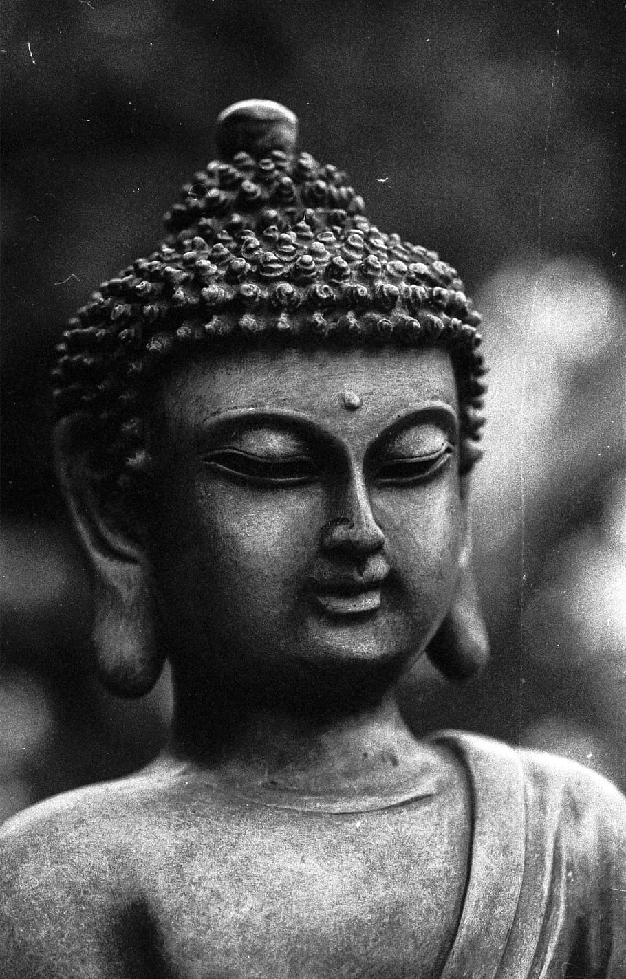 HD wallpaper: closed up photo of Gautama Buddha, black and white,  monochrome | Wallpaper Flare