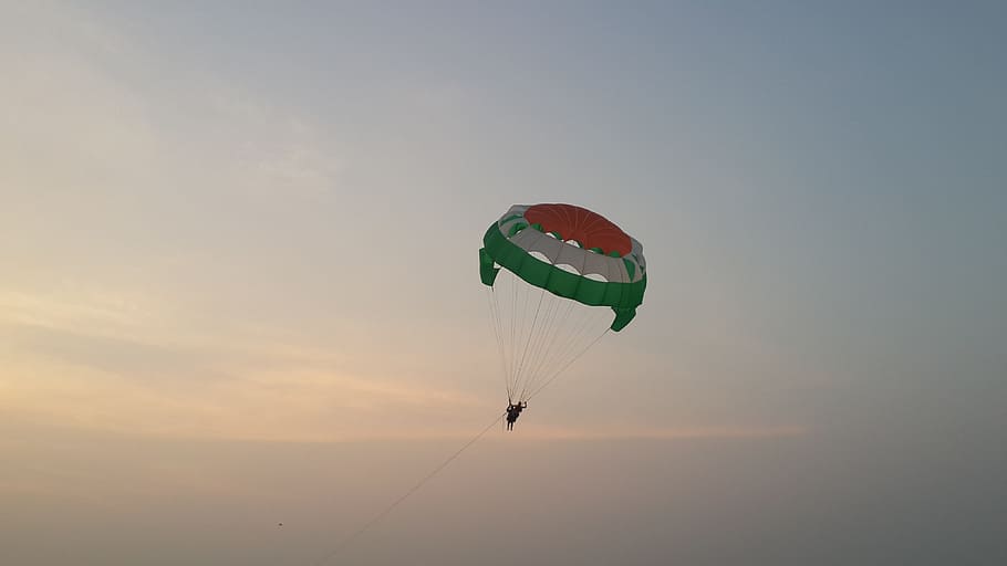 diving, skydiving, parachute, fly, sport, adventure, skydive HD wallpaper