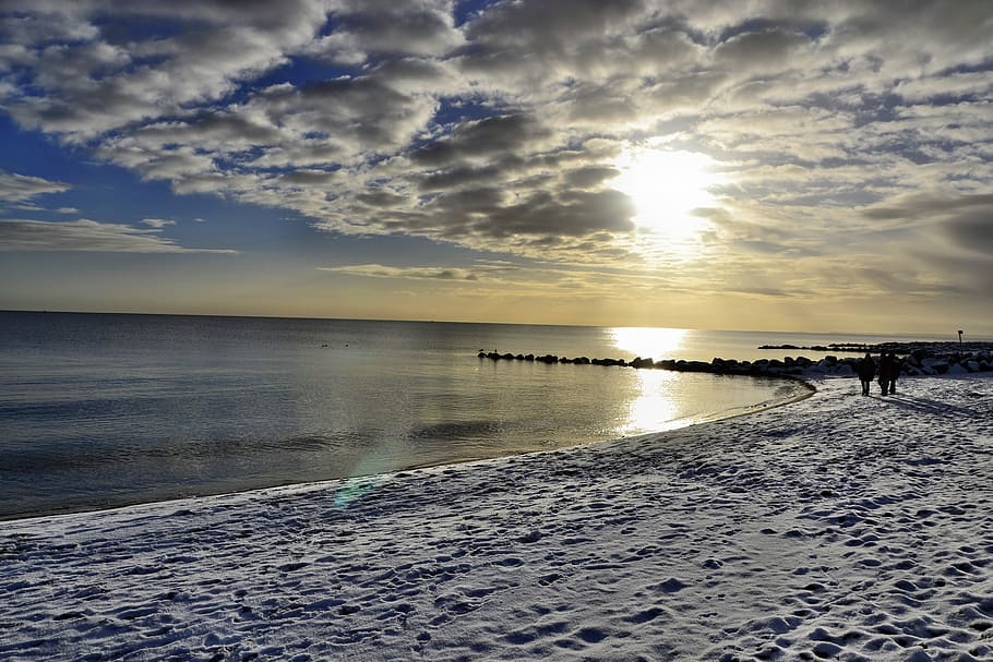 baltic sea, beach, vacations, sky, water, sunset, scenics - nature HD wallpaper