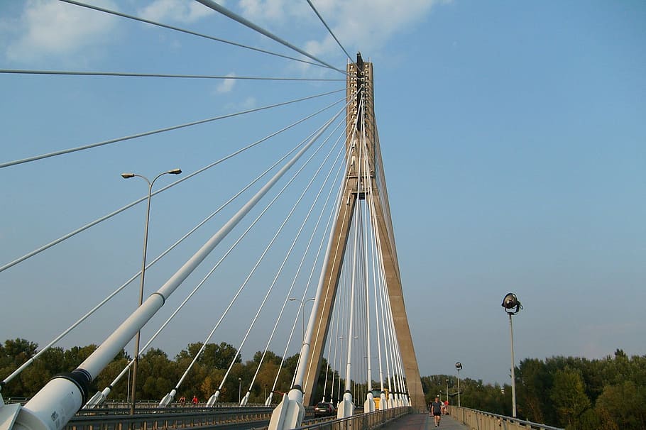 bridge, warsaw, architecture, sky, transportation, built structure HD wallpaper
