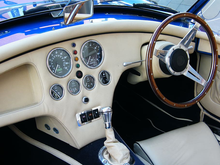 photography of classic vehicle interior, Car, automobile, white HD wallpaper
