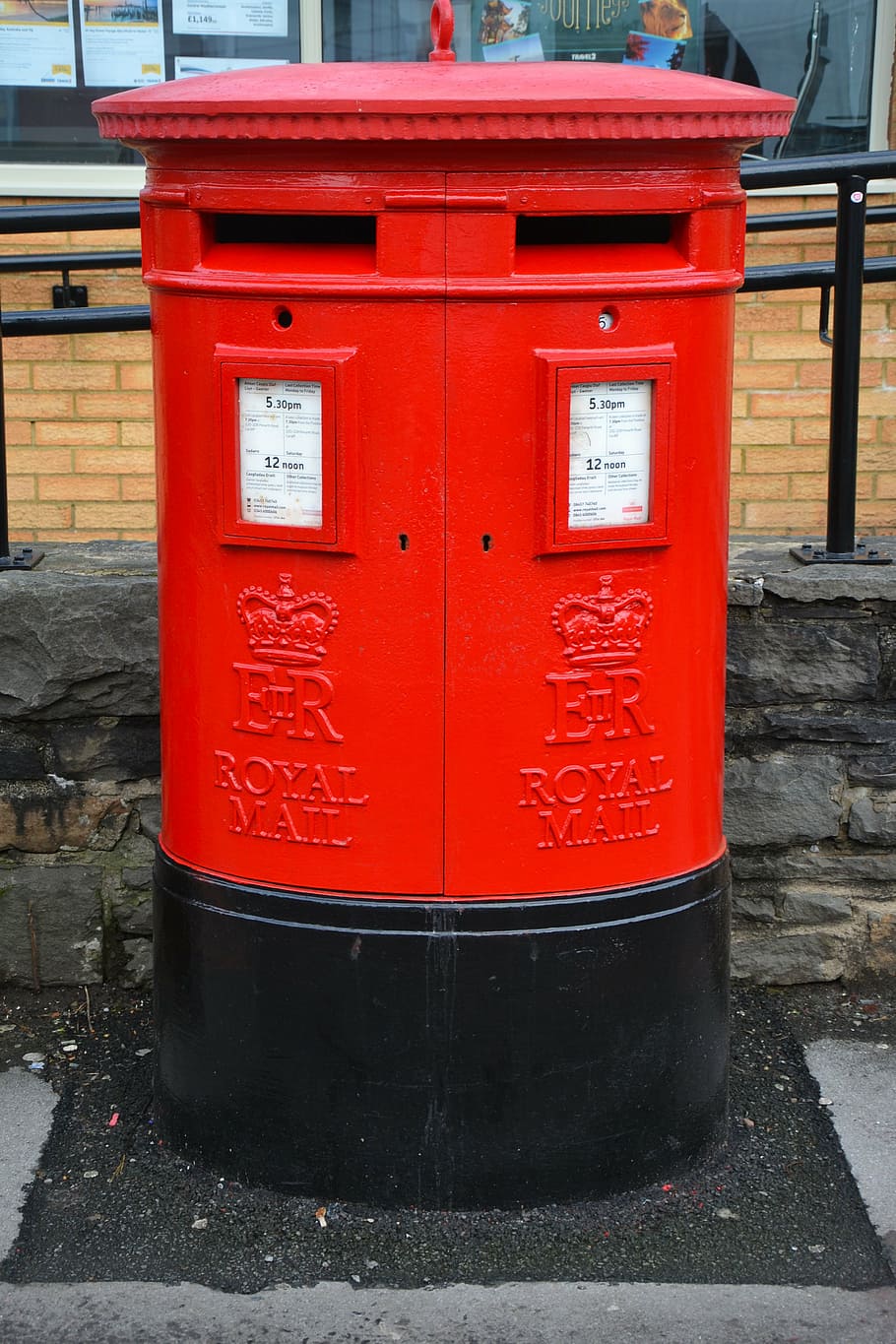 mail box, post box, red, double, british, letterbox, postal