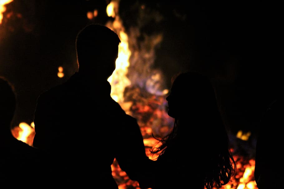 fire, love, campfire, romantic, burn, romance, flame, valentine's day, HD wallpaper