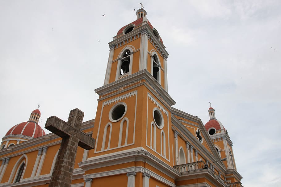 church, nicaragua, architecture, catholic, religion, granada