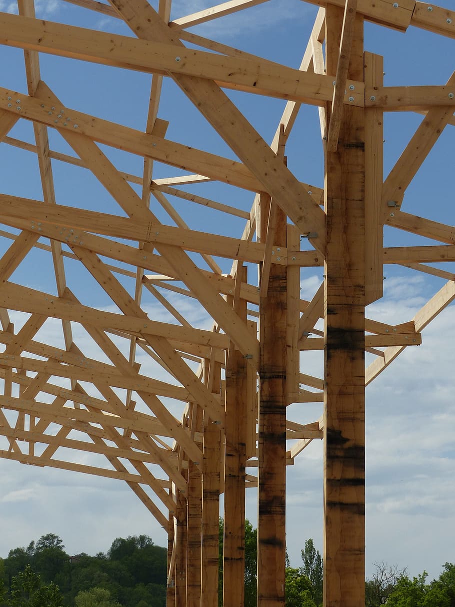 frame, assembly, wood, sky, france, outside, architecture, traditional HD wallpaper