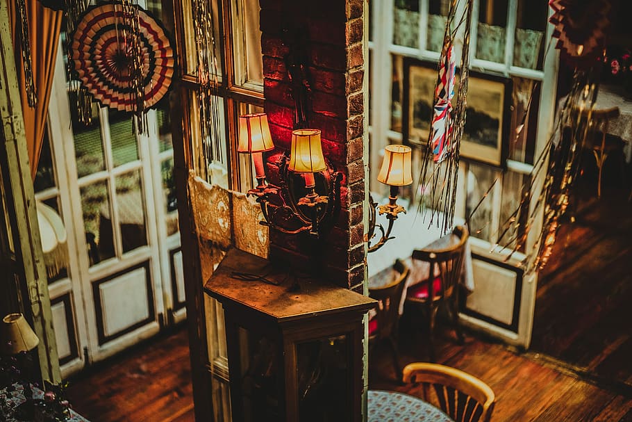 brown wooden light fixture, brown wooden dining set, home, decor HD wallpaper
