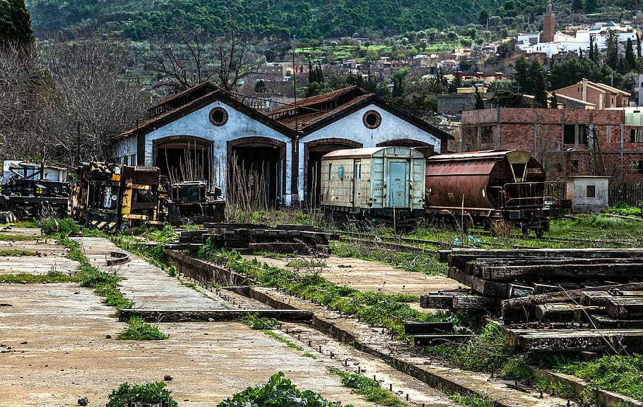 station, train, shelter, tlemen, algeria, built structure, architecture HD wallpaper