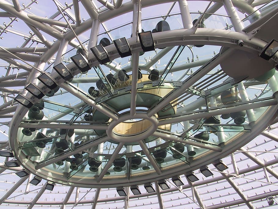 construction, steel, bar, about, braid, glass, floating, dome HD wallpaper