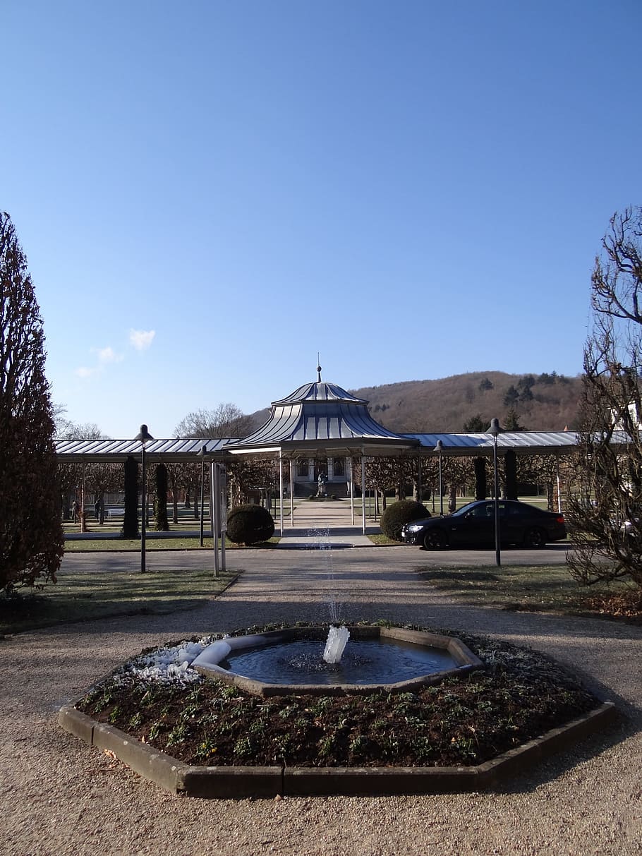 Sun, Sky, Blue, Blue, Autumn, Fountain, Water, schlossgarten HD wallpaper