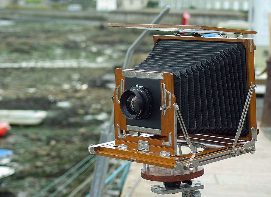 camera, plate, bellows, technology, focus on foreground, camera - photographic equipment HD wallpaper