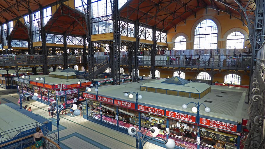 budapest, great market hall, hungary, building, architecture, HD wallpaper
