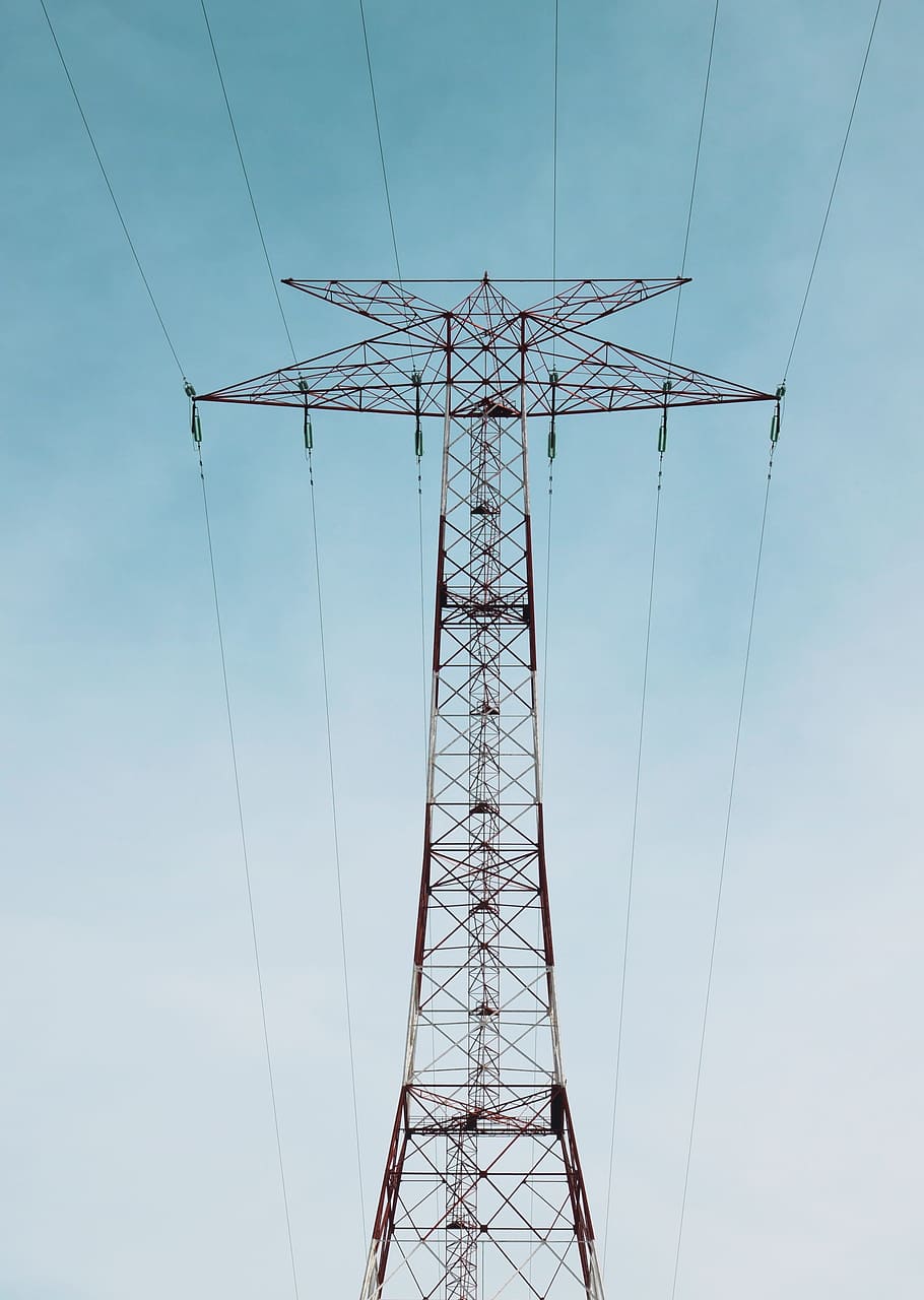 tower, large, performance, sky, steel, blue, metal, industry HD wallpaper