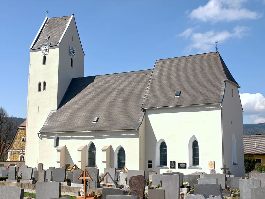 münichreith, laimbach, hl nikolaus, parish church, cemetary, HD wallpaper