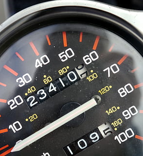 black speedometer showing 234107 gauge, mileage, car, automobile HD wallpaper