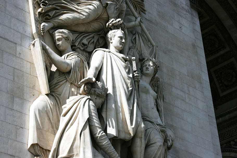 Arch Of Triumph, Paris, France, statue, sculpture, no people, HD wallpaper