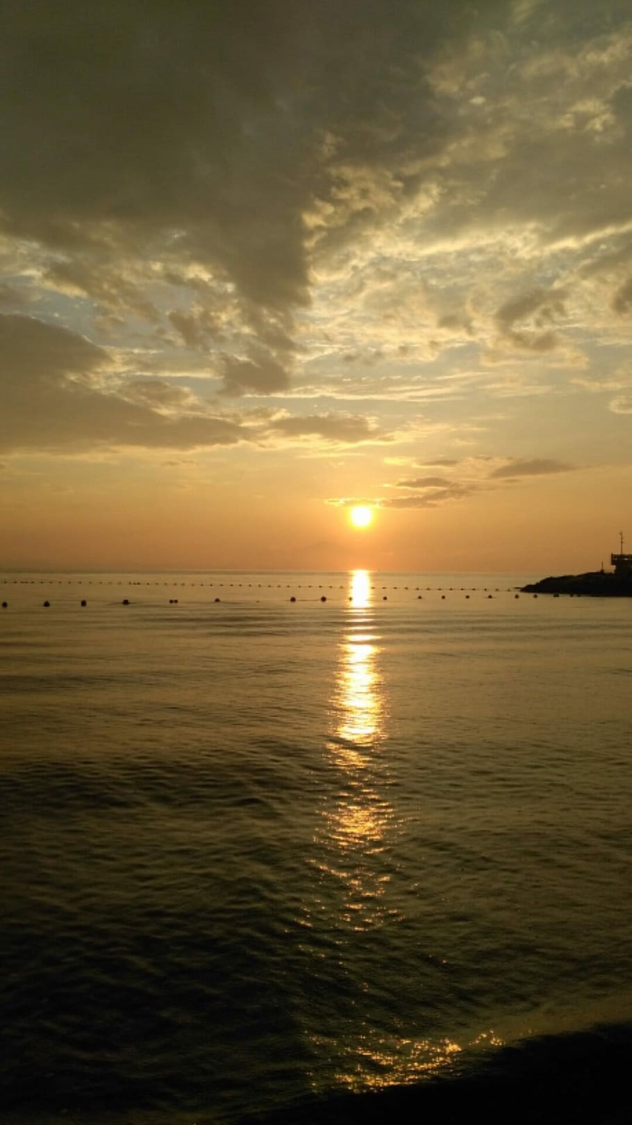 Sea, View, Sunset, Sky, sea view, nature, water, tranquility HD wallpaper