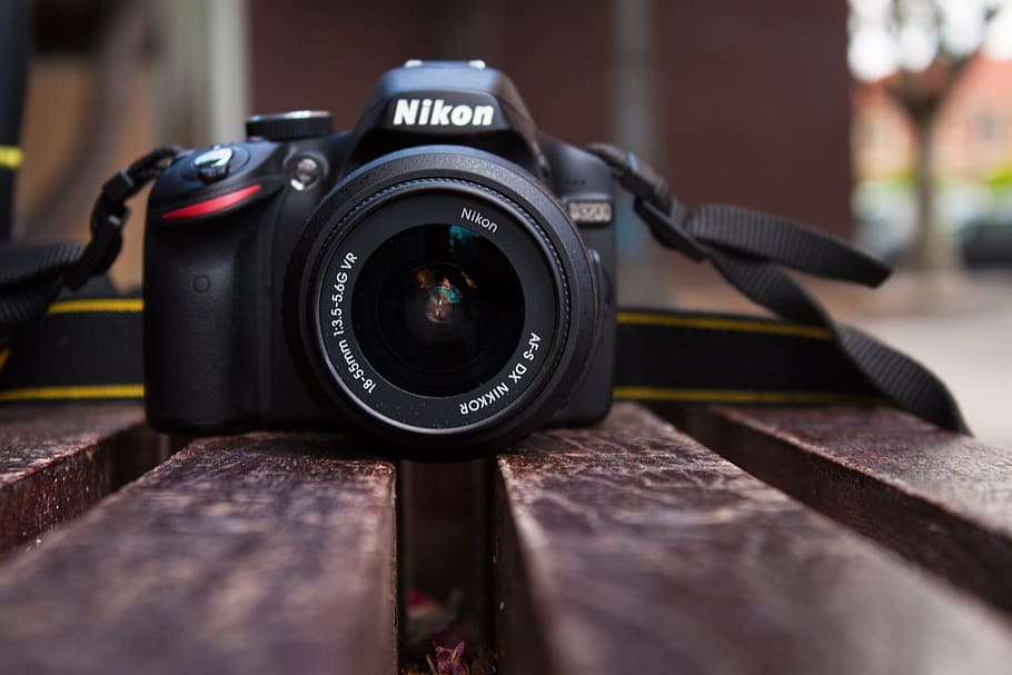 Nikon D3200 on table, camera, lens, slr, photography, photography themes, HD wallpaper