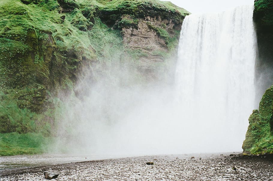nature, rocks, waterfall, scenics - nature, beauty in nature HD wallpaper