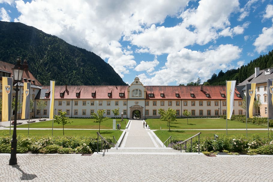 Monastery, Ettal, Baroque, Architecture, bavaria, building exterior HD wallpaper
