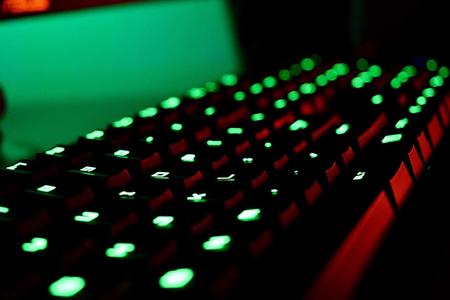 light, dark, blur, keyboard, blurred, blurry, electronics, razor keyboard HD wallpaper