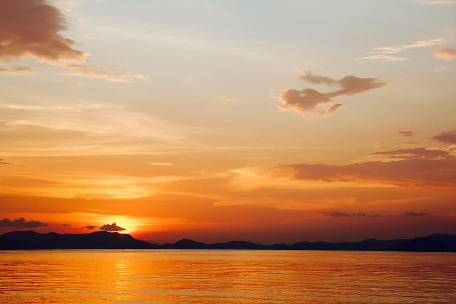 golden hour digital wallpaper, sunset, sea, mallorca, mood HD wallpaper