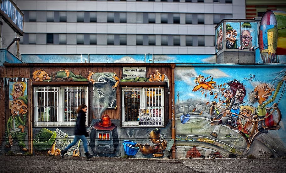 East Side Gallery, Berlin, Germany, structures, window, architecture HD wallpaper