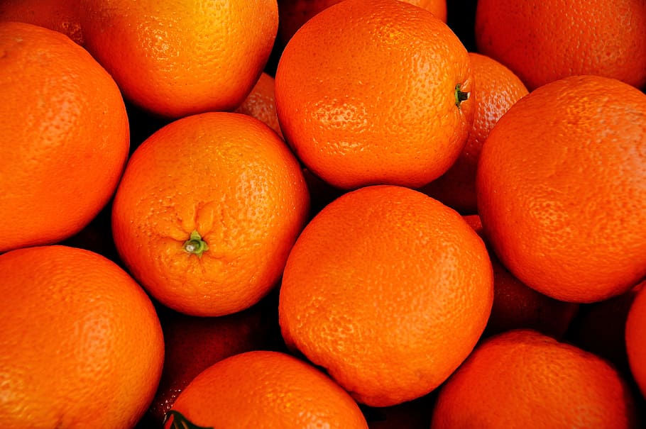 bunch of orange fruits, left untreated, market, purchasing HD wallpaper