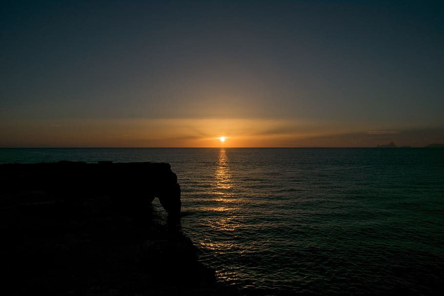 formentera, sea, sunset, water, sky, scenics - nature, horizon over water, HD wallpaper