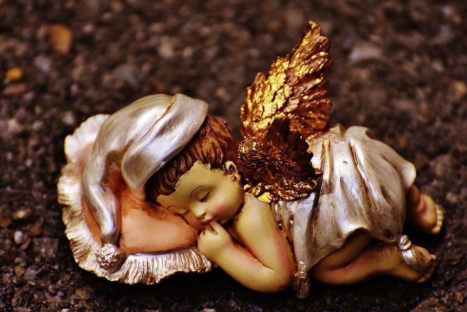 schutzengelchen, angel, figure, cute, ceramic, art, guardian angel HD wallpaper