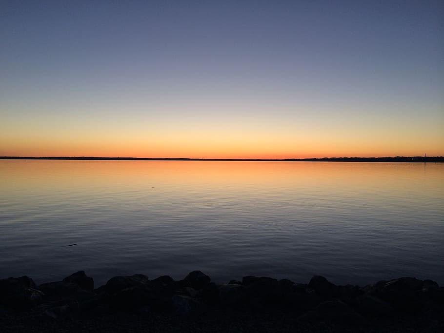 ocean, sunset, water, orange, sea, washington, pacific northwest HD wallpaper