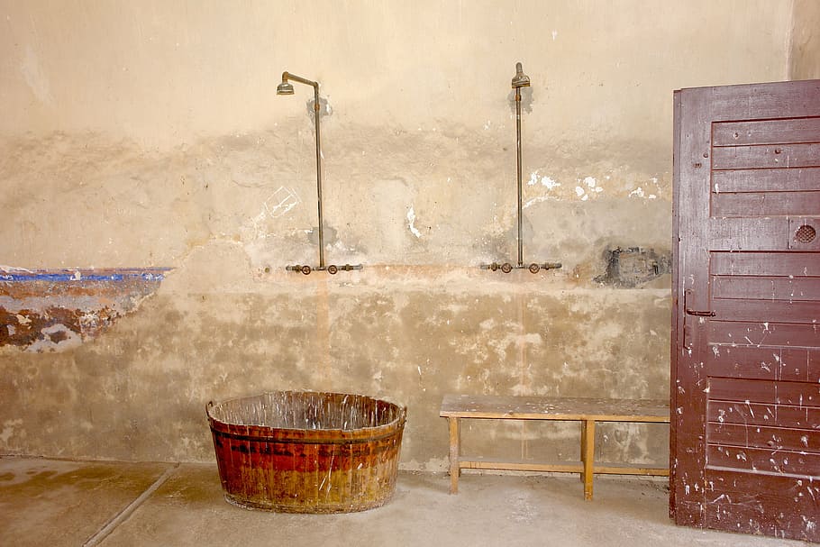 shower, space, old, shower room, concentration camp, theresienstadt HD wallpaper