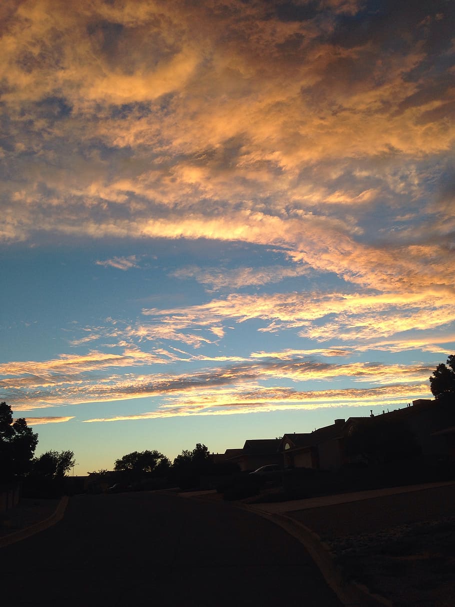 sky, skies, clouds, sunset, cloud - sky, beauty in nature, transportation HD wallpaper