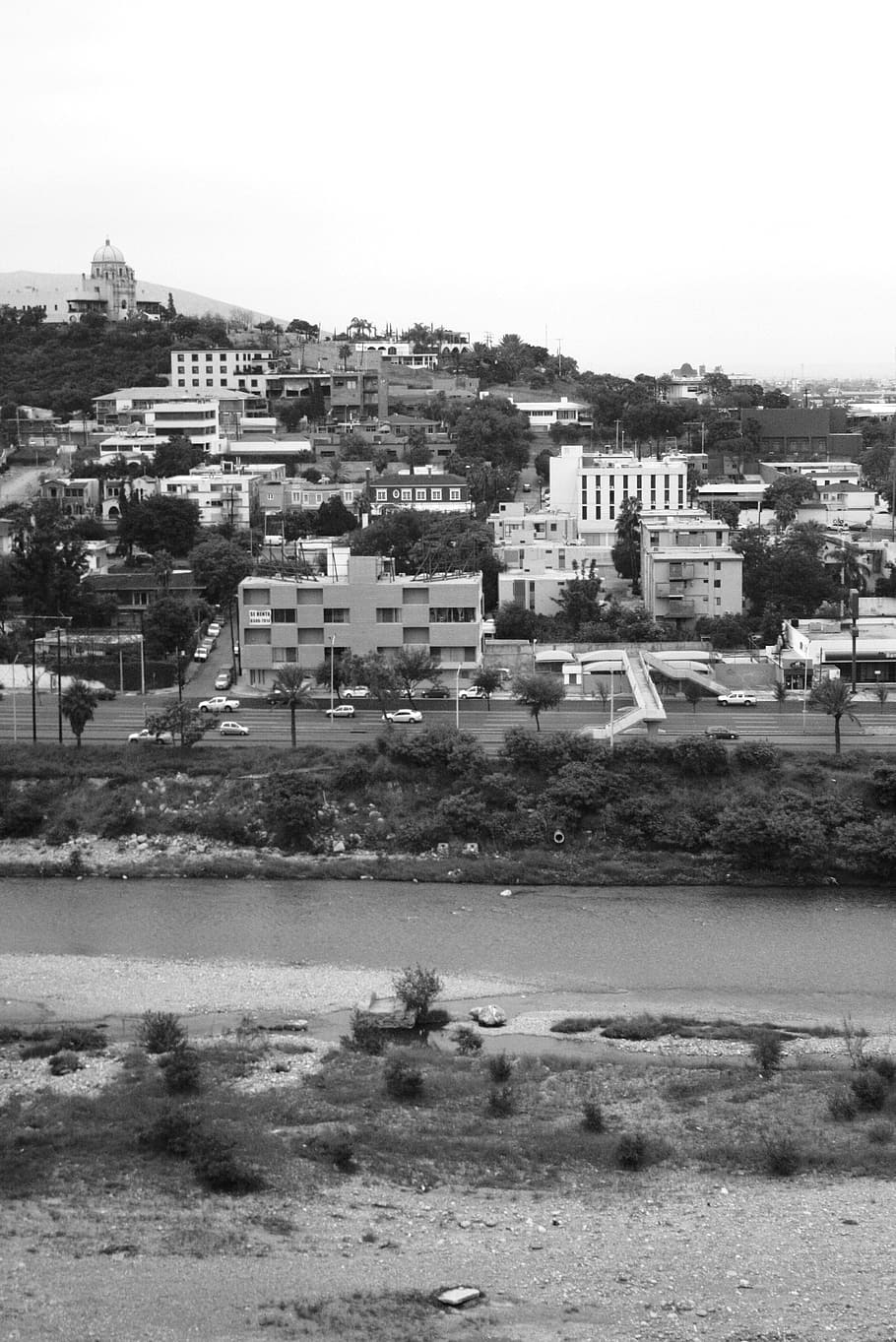 city, monterrey, river, side, white, black, architecture, built structure HD wallpaper