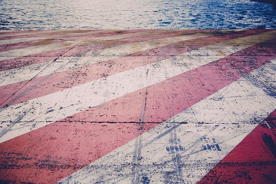limit, demarcation, road, keep off, road block, red, white HD wallpaper