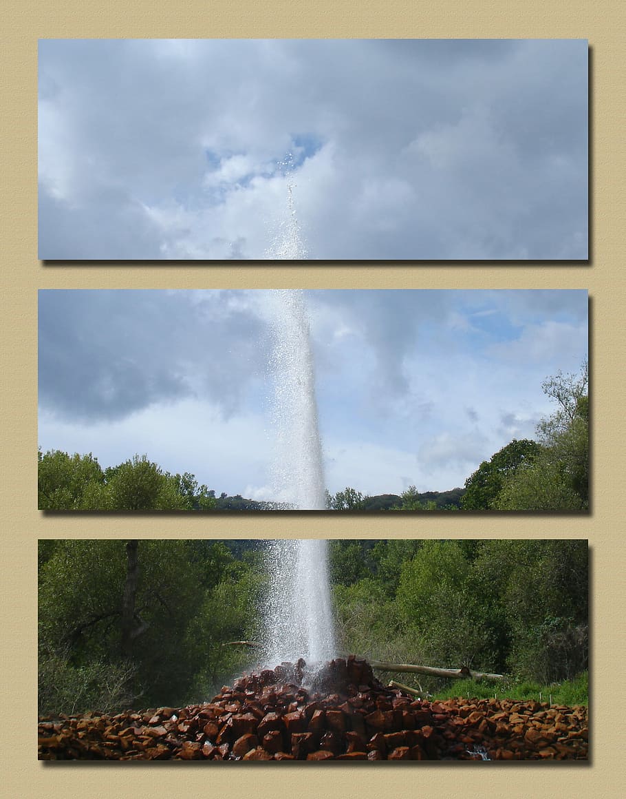 Geyser, Andernach, Triptych, Bubbly, carbon dioxide, co2, inject HD wallpaper