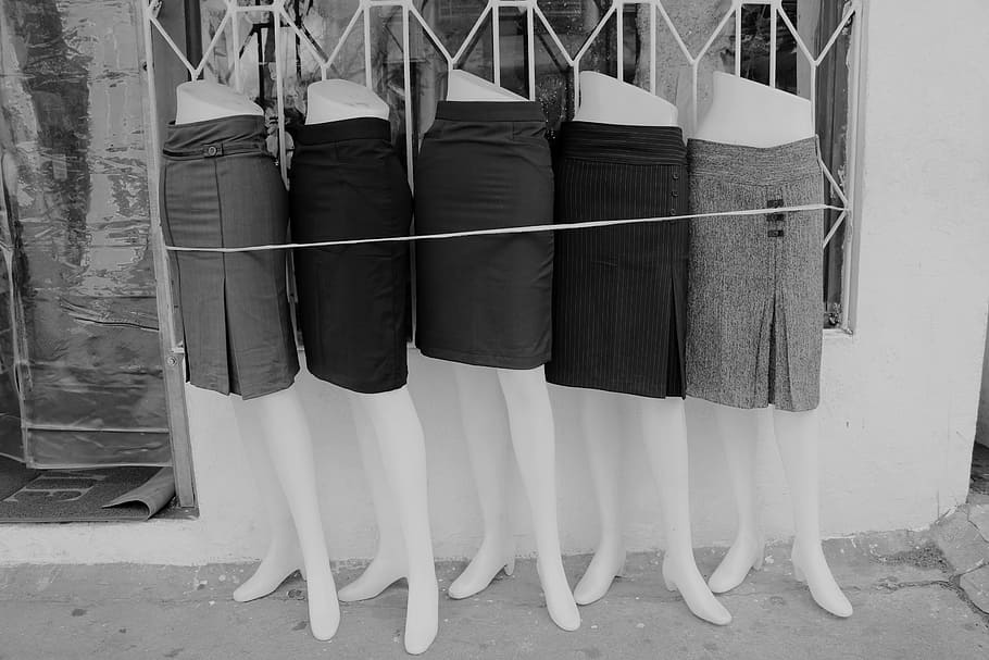 window, rock, dresses, display, clothing, hanging, standing HD wallpaper
