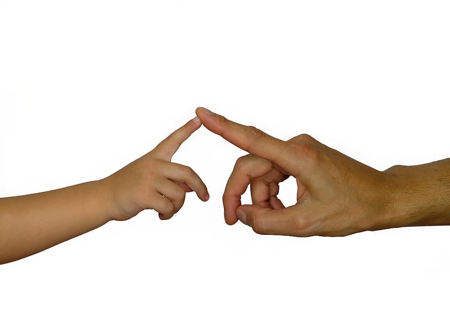 hands, finger, contact, affection, connectedness, child, man HD wallpaper
