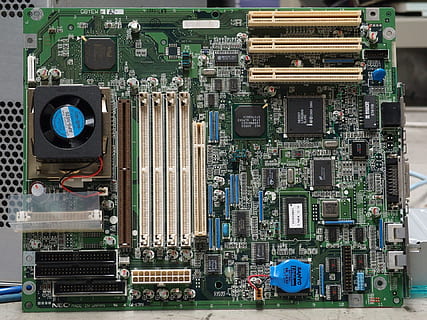 green computer motherboard, technology, chips, hardware, desktop HD wallpaper