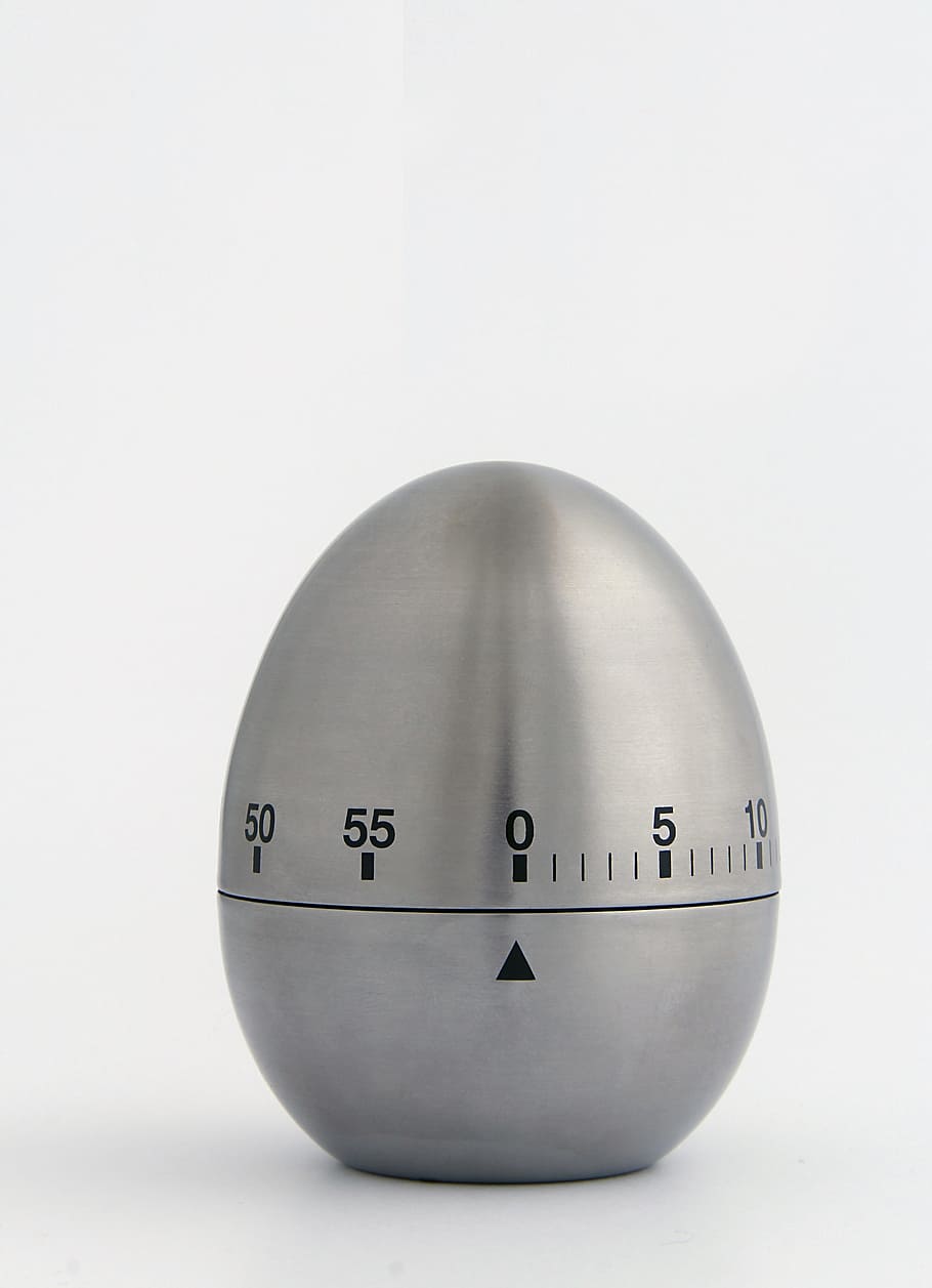 oval silver-steel ornament, egg, alarm clock, grey, timer, ball HD wallpaper