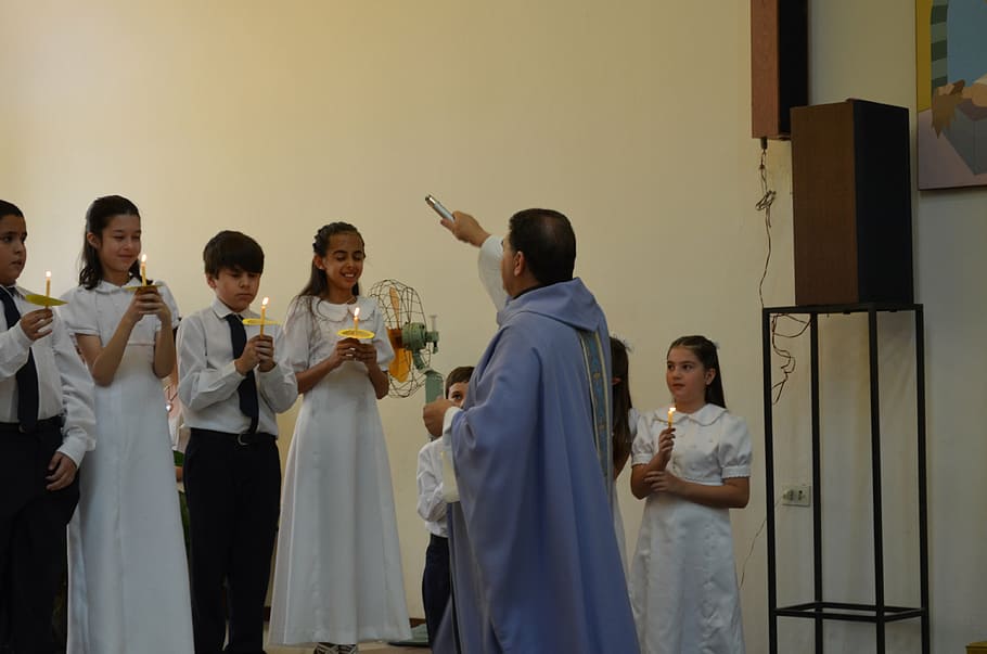 blessing, communion, priest, mass, boys, religion, catholic HD wallpaper