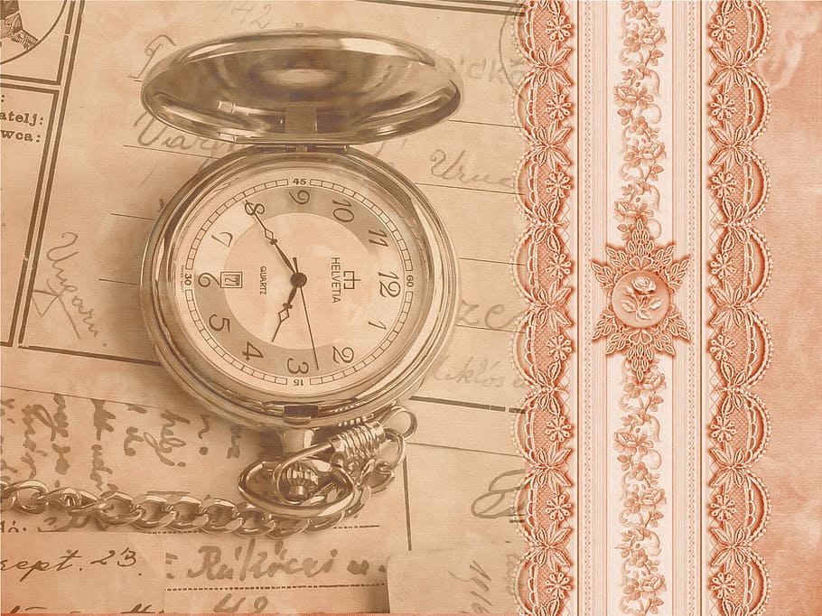 steampunk, pocket watch, clock, old, clock face, scrapbook, HD wallpaper