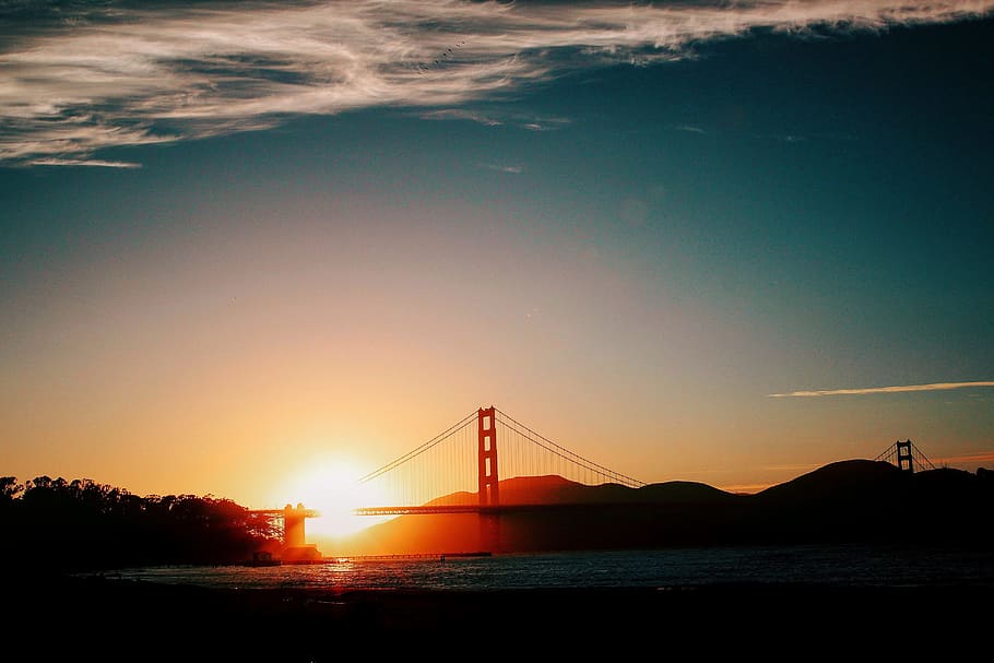 architecture, bridge, structure, sky, cloud, sunlight, sunrise HD wallpaper