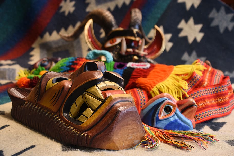 traditional, mask, ecuador, art and craft, multi colored, creativity HD wallpaper
