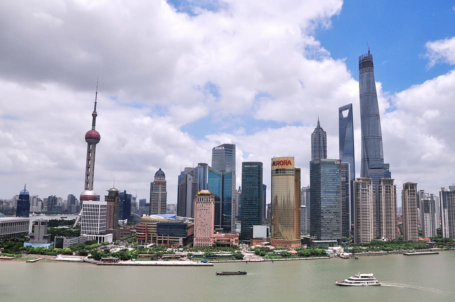 landscape photography of Shanghai skyline, building, street, the bund, HD wallpaper