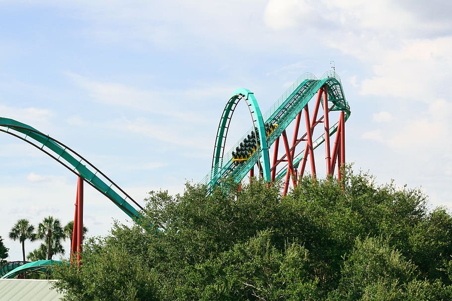 roller coaster, amusement, thrill, adventure, fun time, family fun HD wallpaper