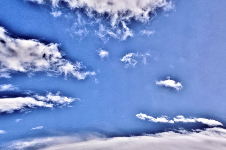 sky, blue, clouds, nature, weather, light, cloudscape, view HD wallpaper
