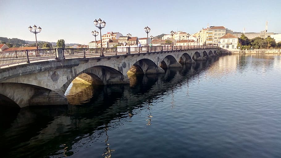 bridge, water, reflection, flowing, river, landscape, monument HD wallpaper